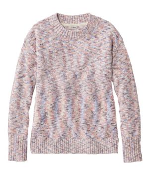 Women's Cotton Ragg Sweater, Crewneck Space-Dye