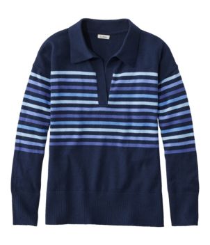 Women's Cotton/Cashmere Sweater, Polo Stripe