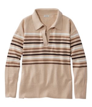 Women's Cotton/Cashmere Sweater, Polo Stripe