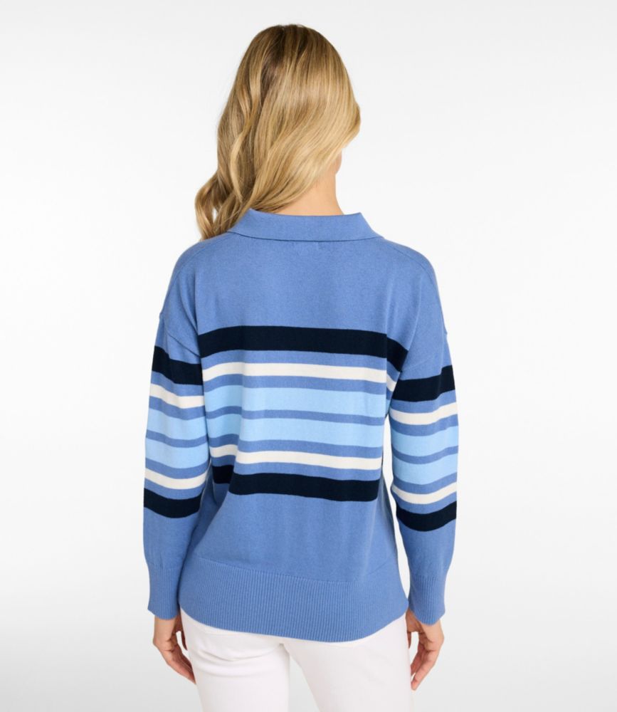 Women's Cotton/Cashmere Sweater, Polo Stripe