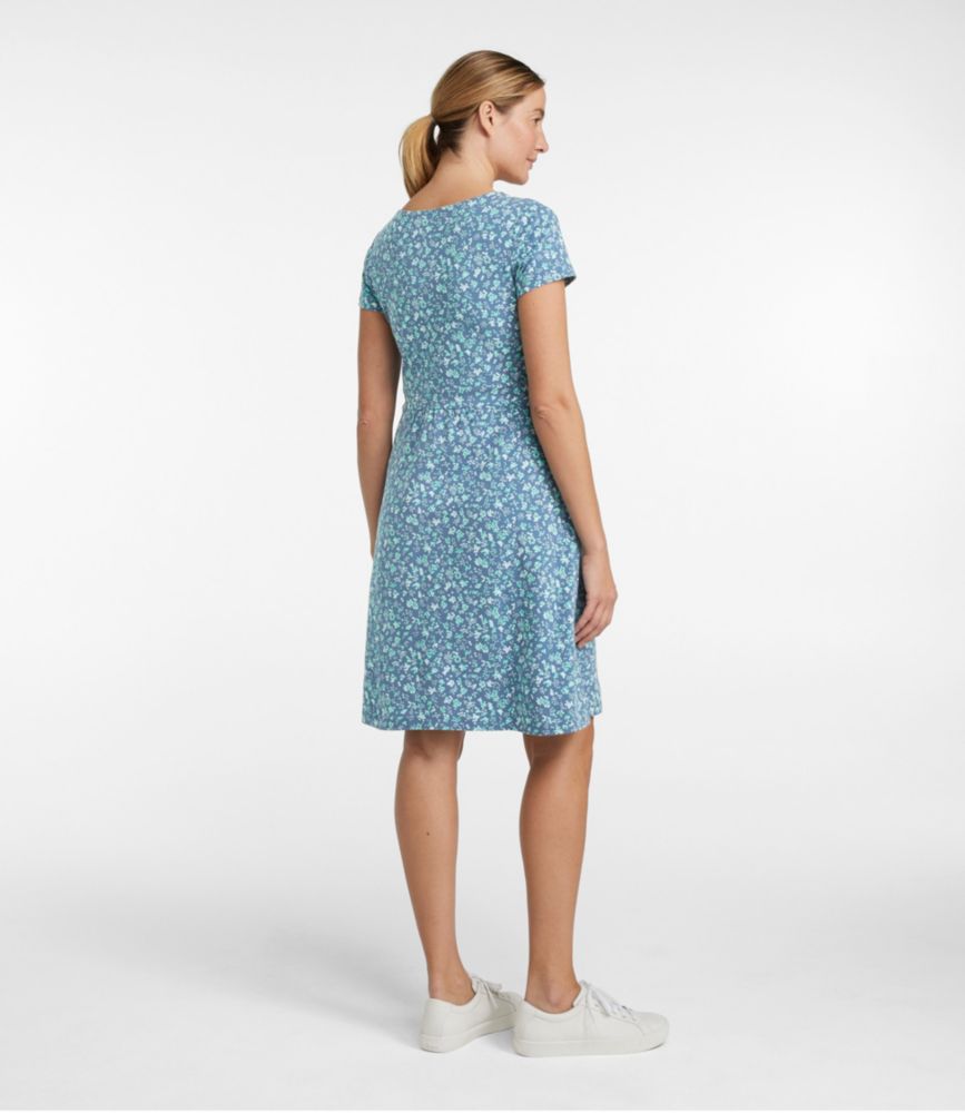 Women's Easy Cotton Fit-and-Flare Dress, Pattern, Reef Coral Botanical, small image number 3