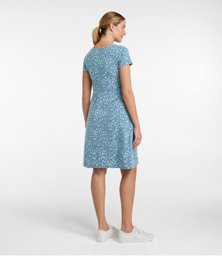 Women's Easy Cotton Fit-and-Flare Dress, Pattern, Bright Mariner Floral, small image number 3