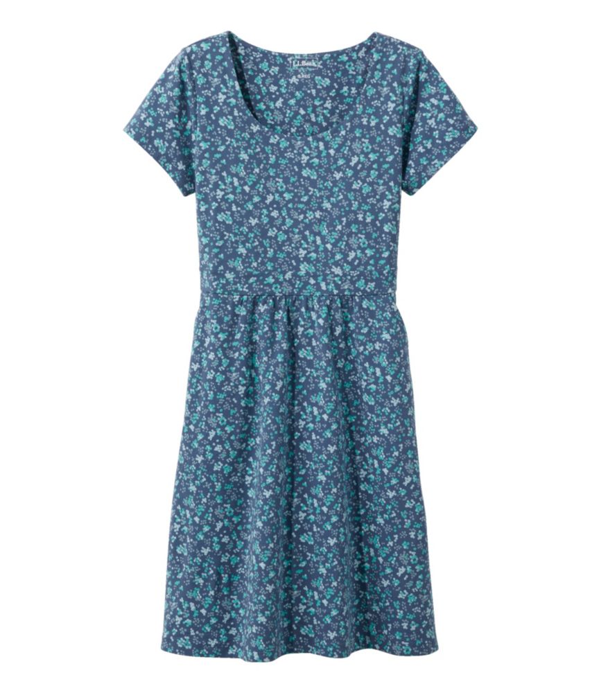 Women's Easy Cotton Fit-and-Flare Dress, Pattern, Bright Mariner Floral, small image number 1