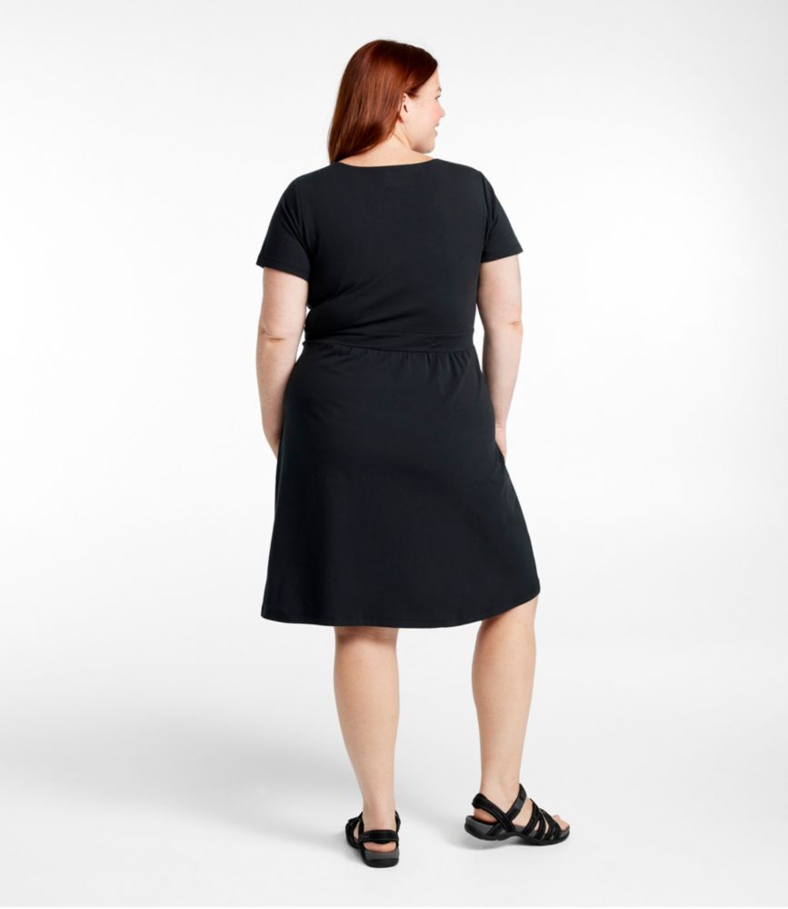 Women's Easy Cotton Fit-and-Flare Dress, Black, small image number 3