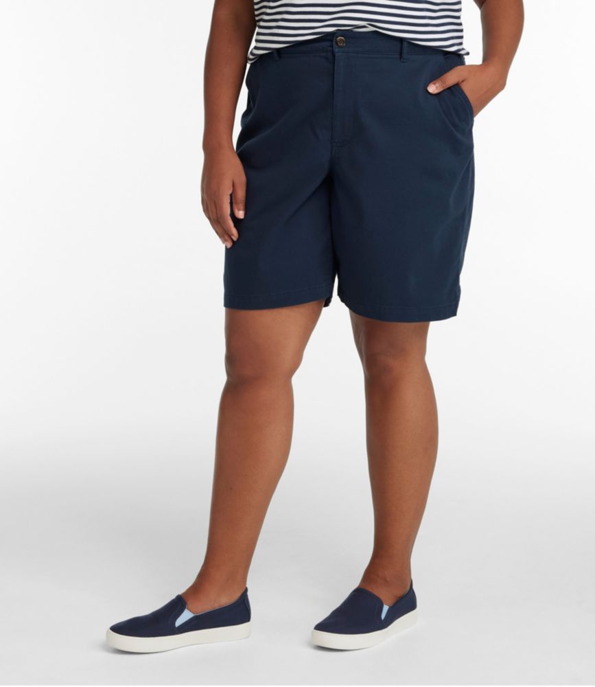 Women's Comfort Stretch Shorts, Chino Bermudas 9", Classic Navy, small image number 2