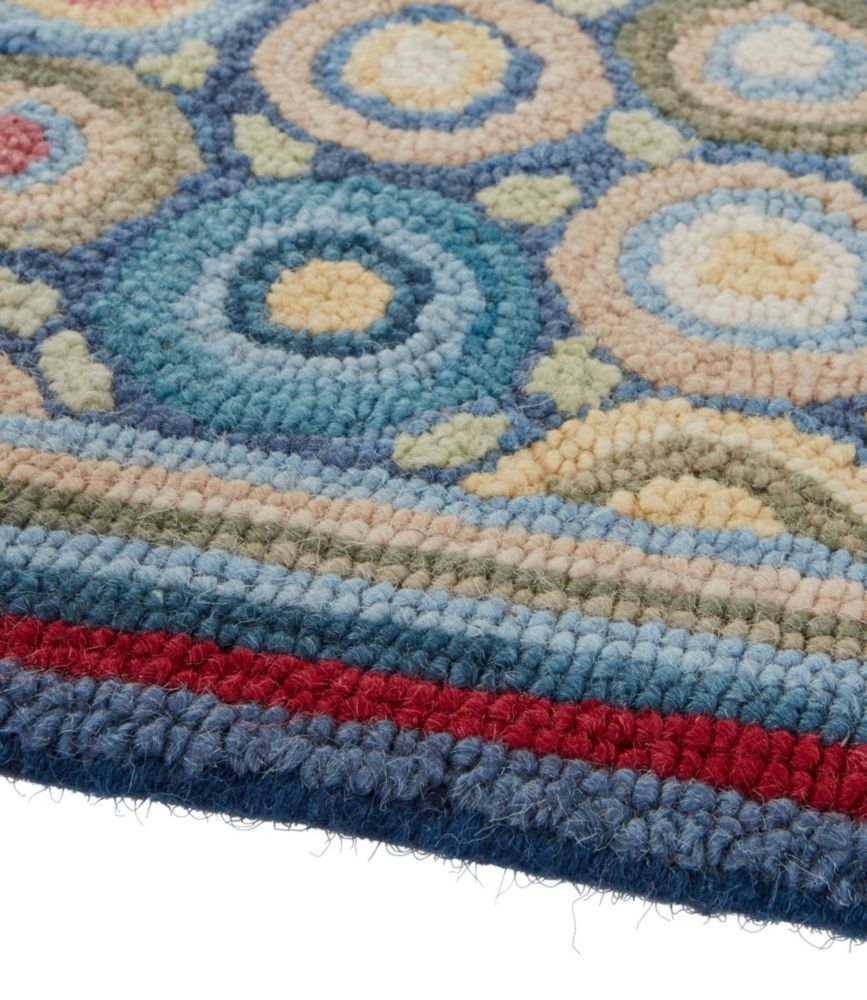 Bean's Wool Hooked Runner, Coins, Blue Bright Coins, small image number 3