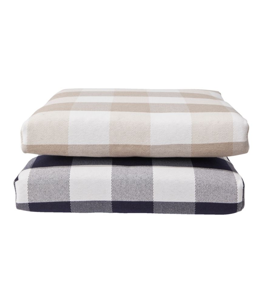 All-Weather Folding/Armless Chair Cushion, Buffalo Plaid, Sand, small image number 3