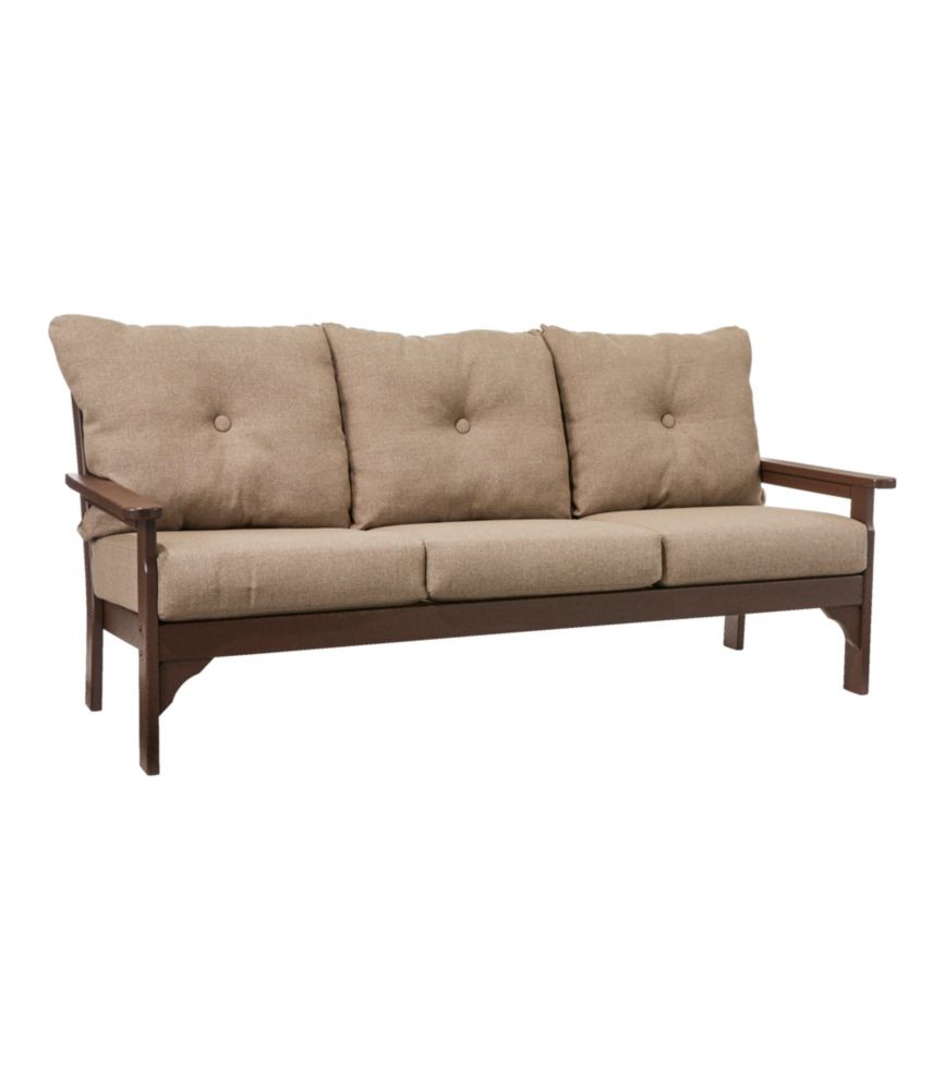 All-Weather Patio Sofa with Textured Cushions, Mahogany