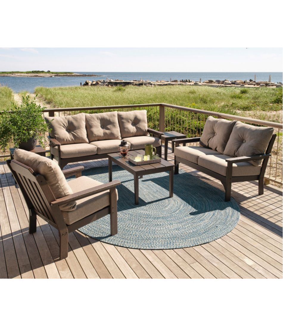 All-Weather 6-Piece Patio Set with Textured Cushions, Mahogany
