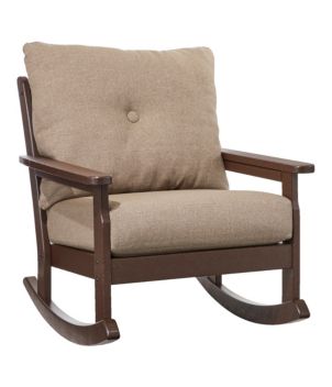 All-Weather Patio Rocker with Textured Cushion, Mahogany