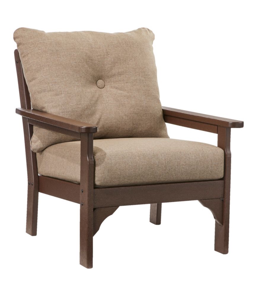 All-Weather Patio Chair with Textured Cushion, Mahogany