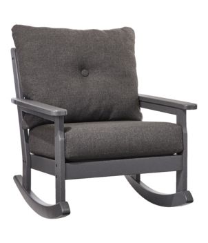 All-Weather Patio Rocker with Textured Cushion, Slate Gray