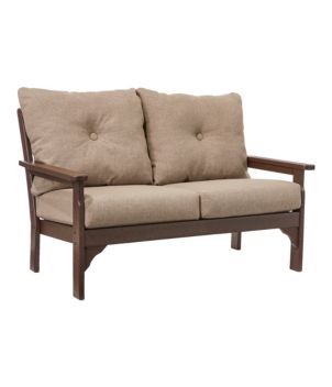 All-Weather Patio Loveseat with Textured Cushion, Mahogany