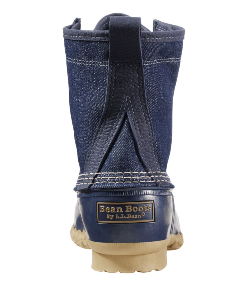 Women's Bean Boots, 8" Denim Insulated Flannel-Lined, Dark Denim/Bright Navy/Gum/Classic Navy, small image number 3