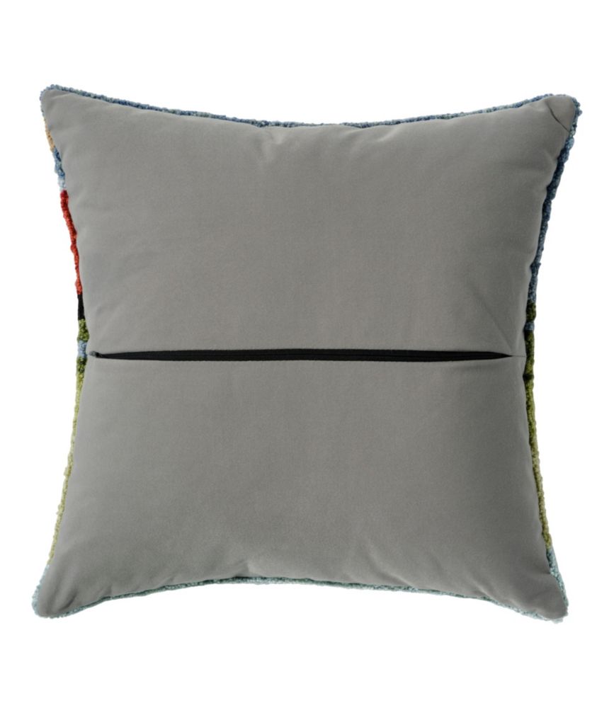 Indoor/Outdoor Hooked Pillow, Dogs in Canoe