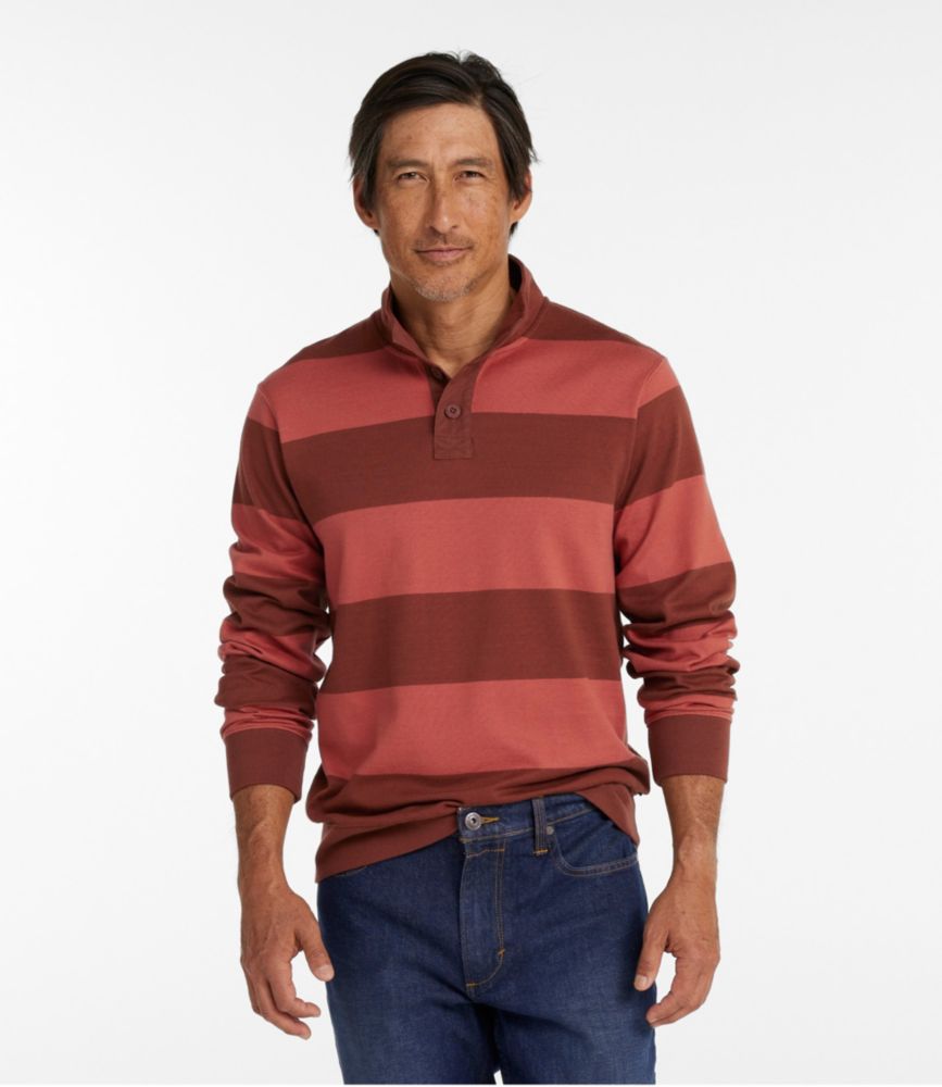 Men's Bean's Vintage Soft Rugby, Mockneck, Stripe, Burnt Mahogany/Light Mahogany, small image number 2