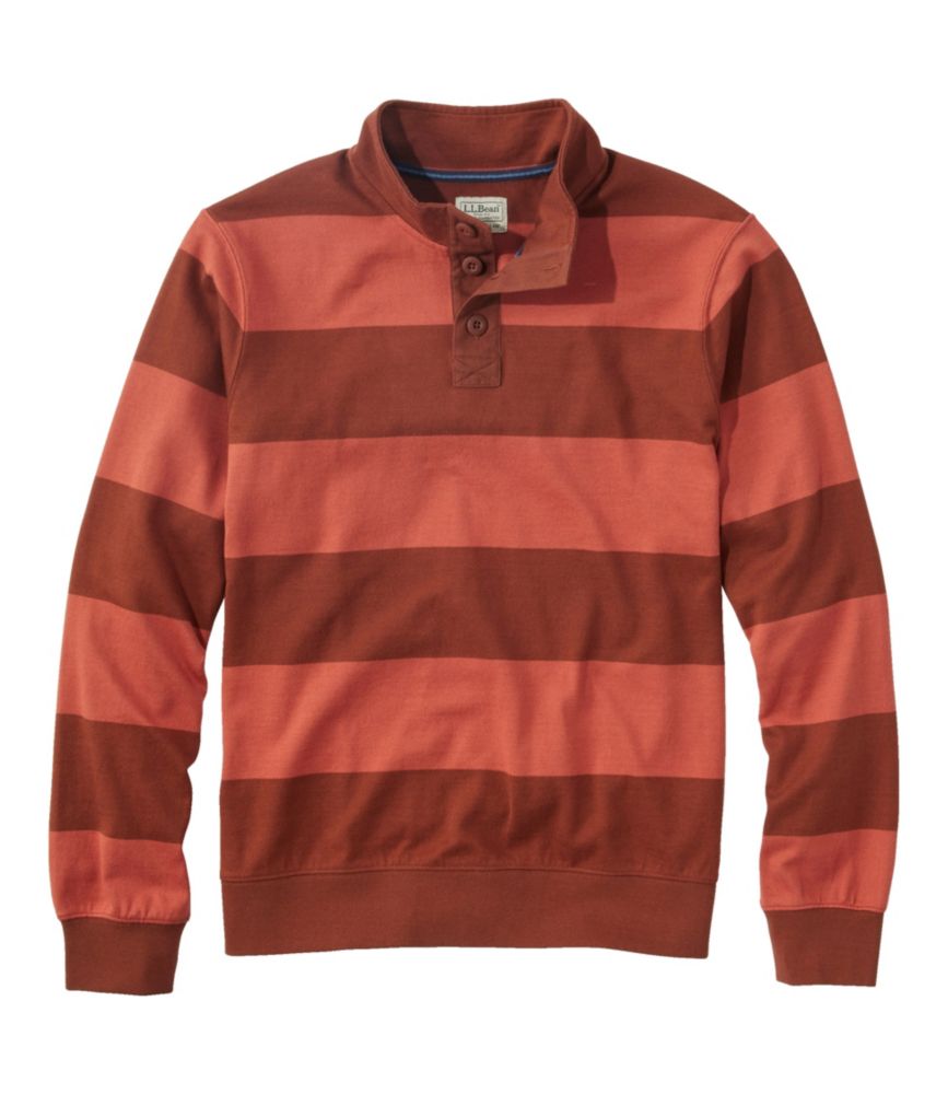 Men's Bean's Vintage Soft Rugby, Mockneck, Stripe, Burnt Mahogany/Light Mahogany, small image number 1