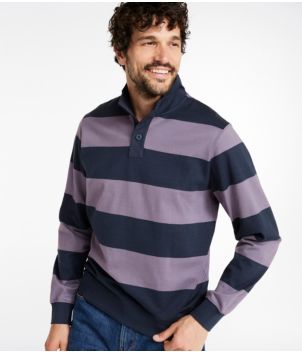 Men's Bean's Vintage Soft Rugby, Mockneck, Stripe