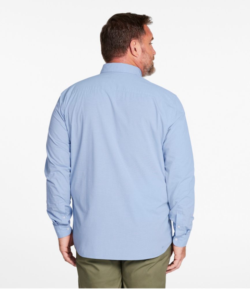 Men's Comfort Stretch Performance Shirt, Long-Sleeve, Slightly Fitted Untucked Fit, Chambray, Clear Water, small image number 5