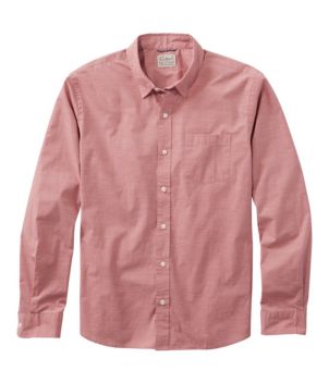 Men's Comfort Stretch Performance Shirt, Long-Sleeve, Slightly Fitted Untucked Fit, Chambray, New