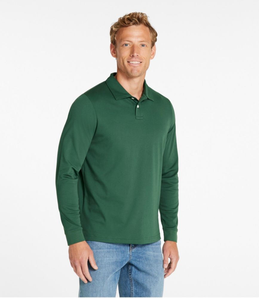 Men's Comfort Stretch Performance® Polo, Long-Sleeve, Slightly Fitted