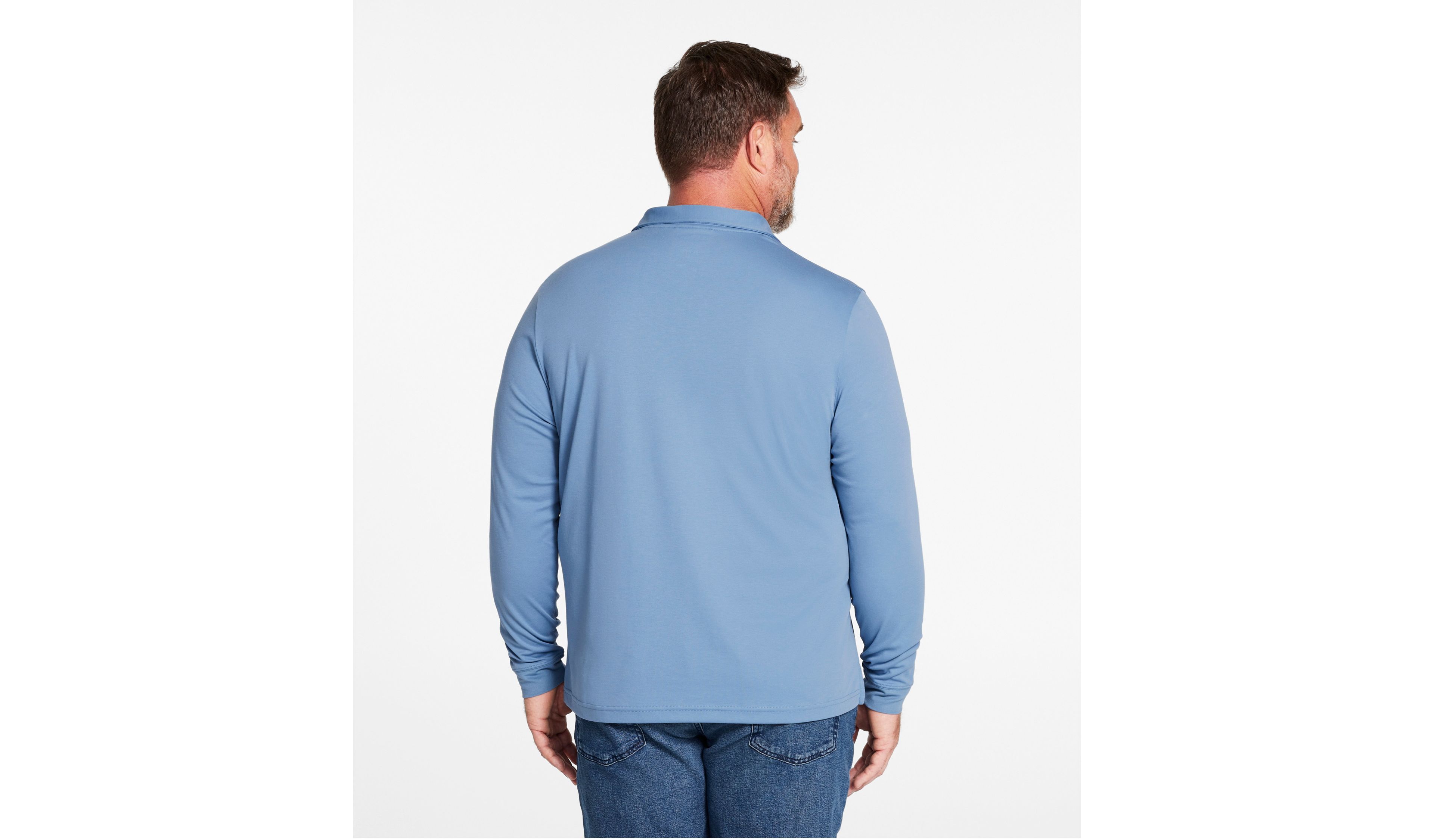 Men's Comfort Stretch Performance® Polo, Slightly Fitted, Long-Sleeve