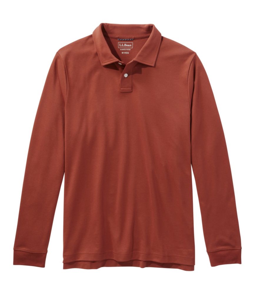 Men's Comfort Stretch Performance® Polo, Long-Sleeve, Slightly Fitted