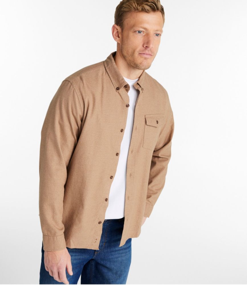 Men's Brushed Jaspé Twill Shirt, Traditional Untucked Fit, Deep Blue Heather, small image number 2