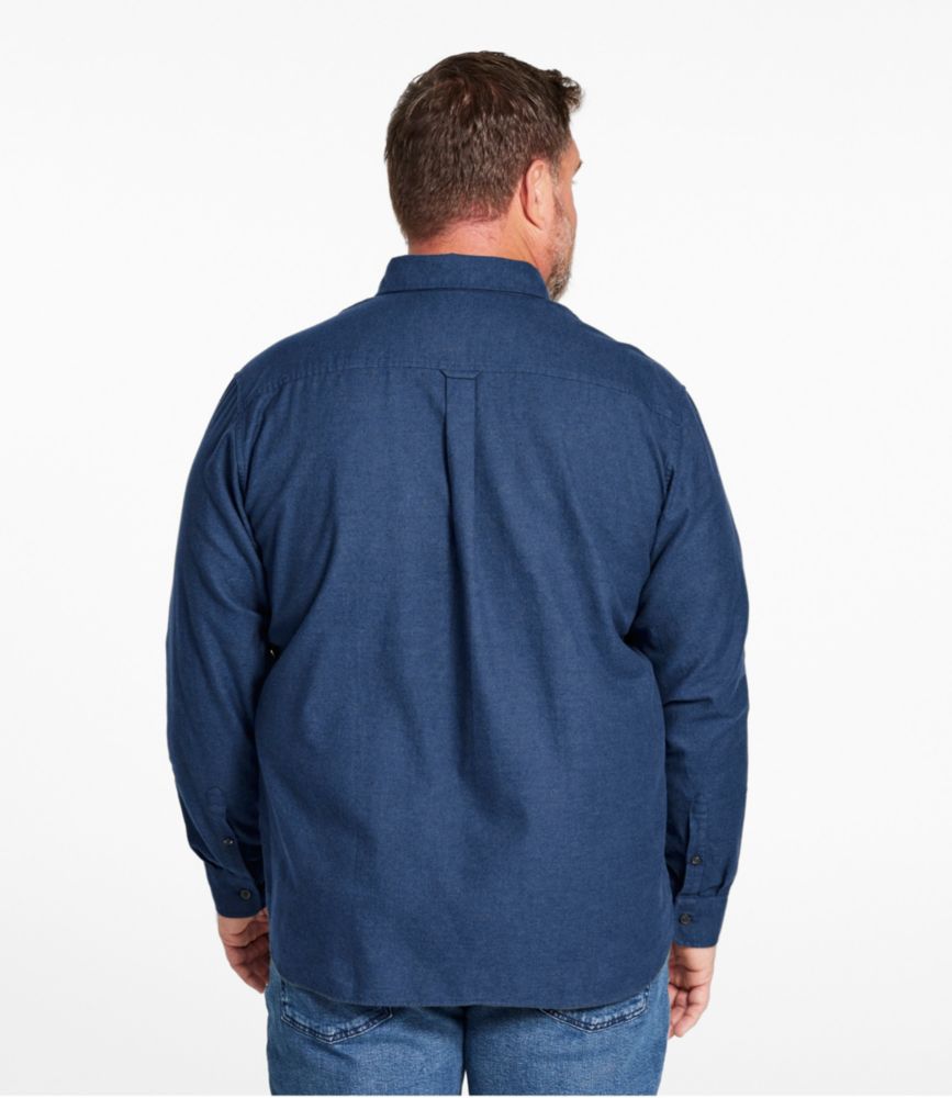 Men's Brushed Jaspé Twill Shirt, Traditional Untucked Fit, Deep Blue Heather, small image number 5