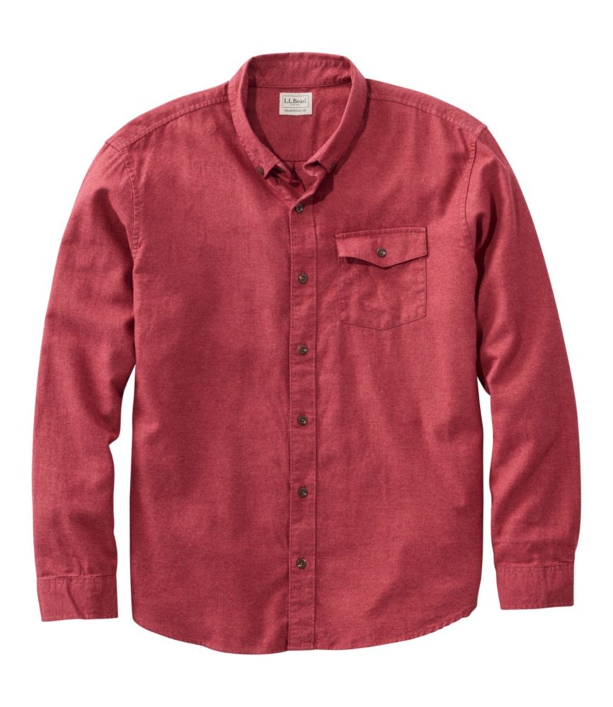 Men's Brushed Jasp&eacute; Twill Shirt, Traditional Untucked Fit, Bordeaux, small image number 1