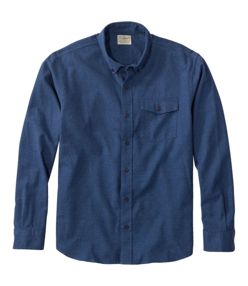 Men's Brushed Jaspé Twill Shirt, Traditional Untucked Fit