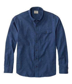 Men's Brushed Jaspé Twill Shirt, Traditional Untucked Fit