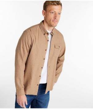 Men's Brushed Jaspé Twill Shirt, Traditional Untucked Fit