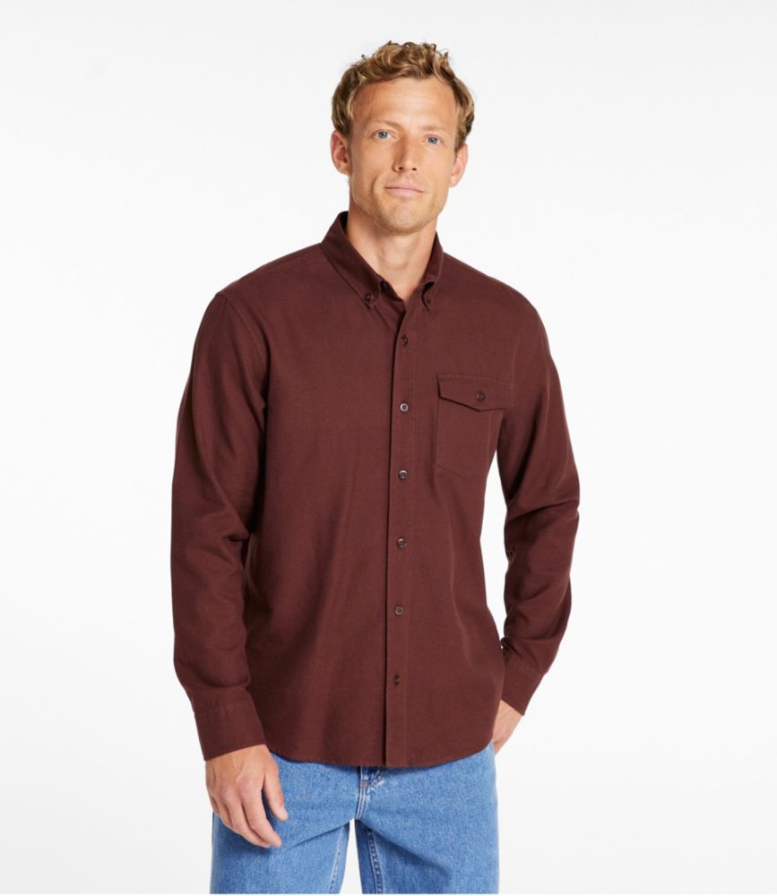 Men's Brushed Jaspé Twill Shirt, Traditional Untucked Fit