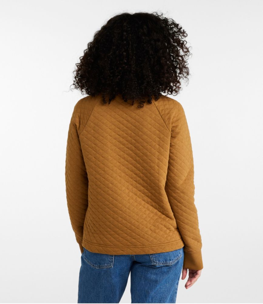 Women's Quilted Sweatshirt, Crewneck Pullover, , small image number 3