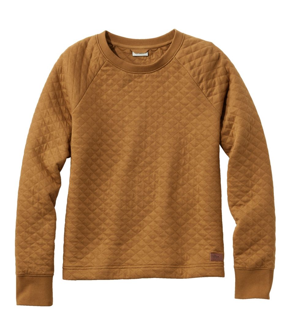 Women's Quilted Sweatshirt, Crewneck Pullover