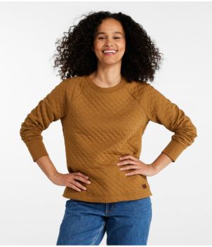 Women's Quilted Sweatshirt, Crewneck Pullover