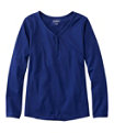 Interlock V-Neck Henley, Long Sleeve, Alpine Blue, small image number 0