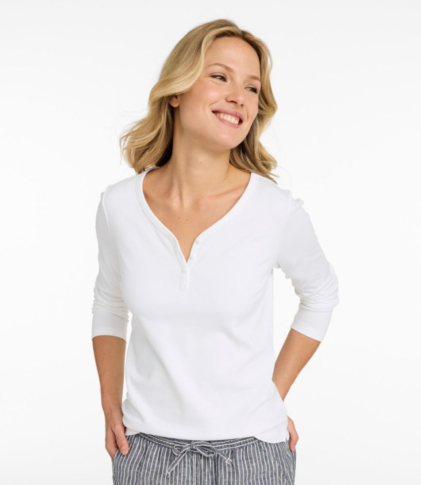 Women's L.L.Bean V-Neck Henley, Long-Sleeve