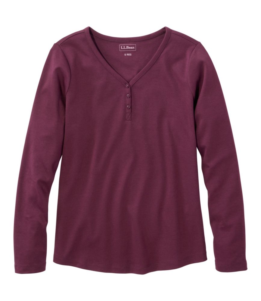 Women's L.L.Bean V-Neck Henley, Long-Sleeve