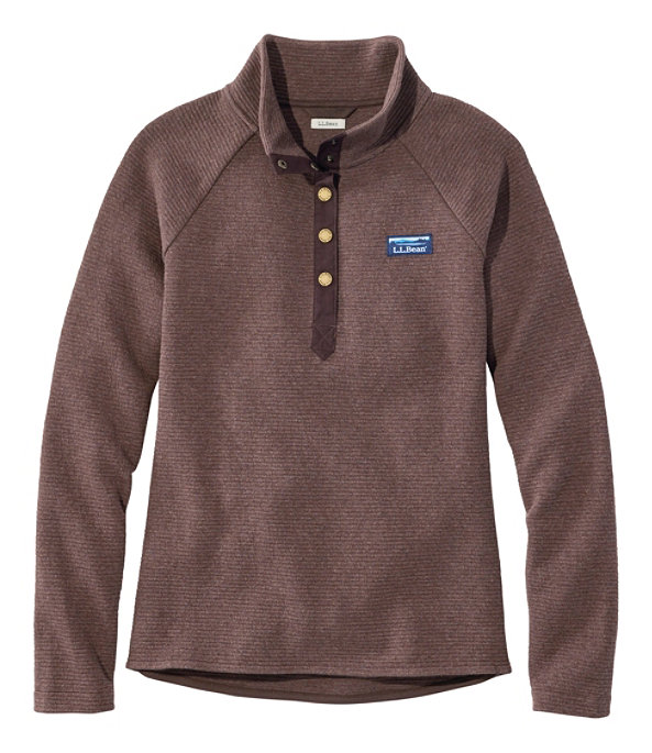 Lakewashed Double-Knit Quarter-Snap , Deepest Brown Heather, large image number 0