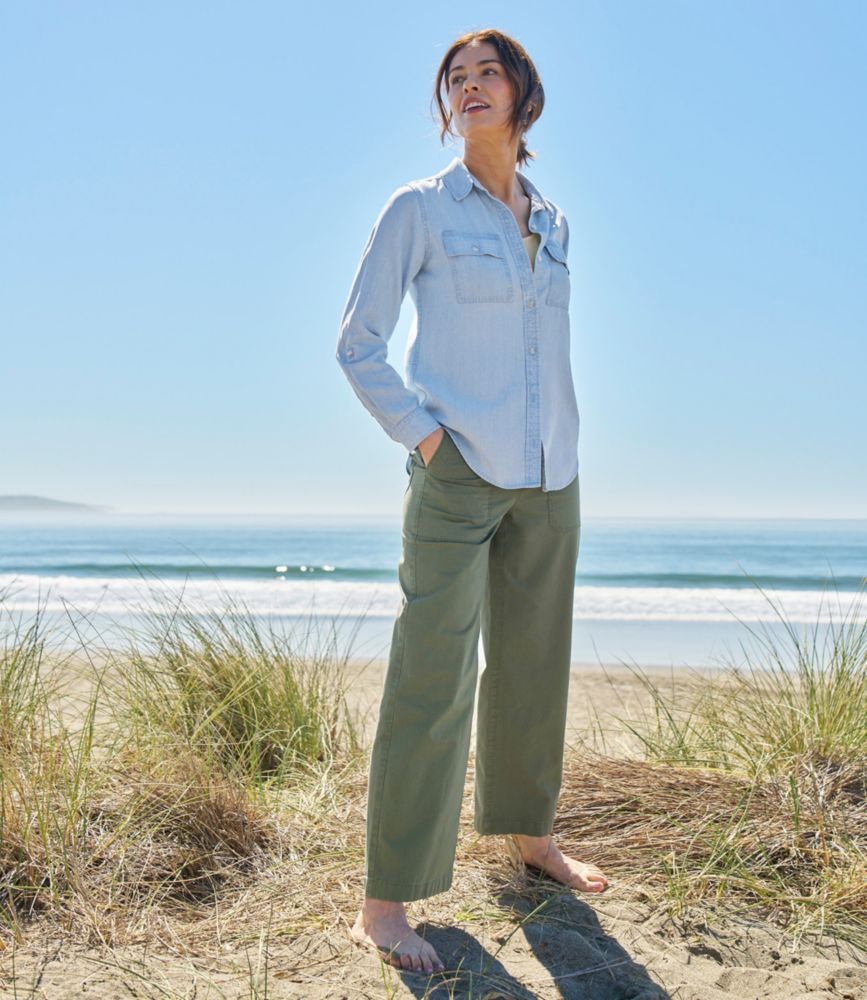 Women's Soft-Washed Utility Shirt, Boulder/Sea Salt Stripe, small image number 7