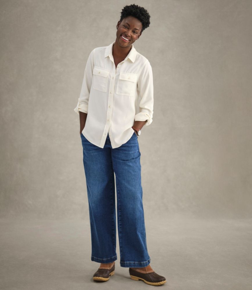 Women's Soft-Washed Utility Shirt, Chambray Blue, small image number 10