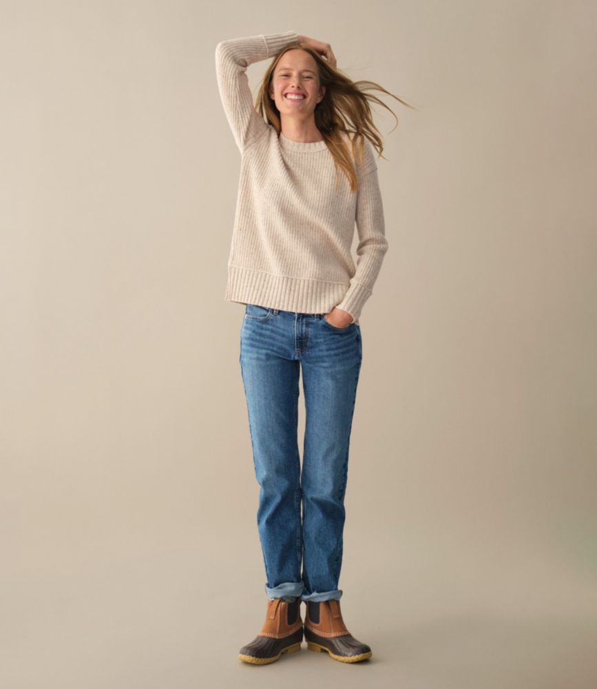 Women's Heritage Heirloom Wool/Cashmere Sweater, Crewneck, Chalk Blue Heather Donegal, small image number 6