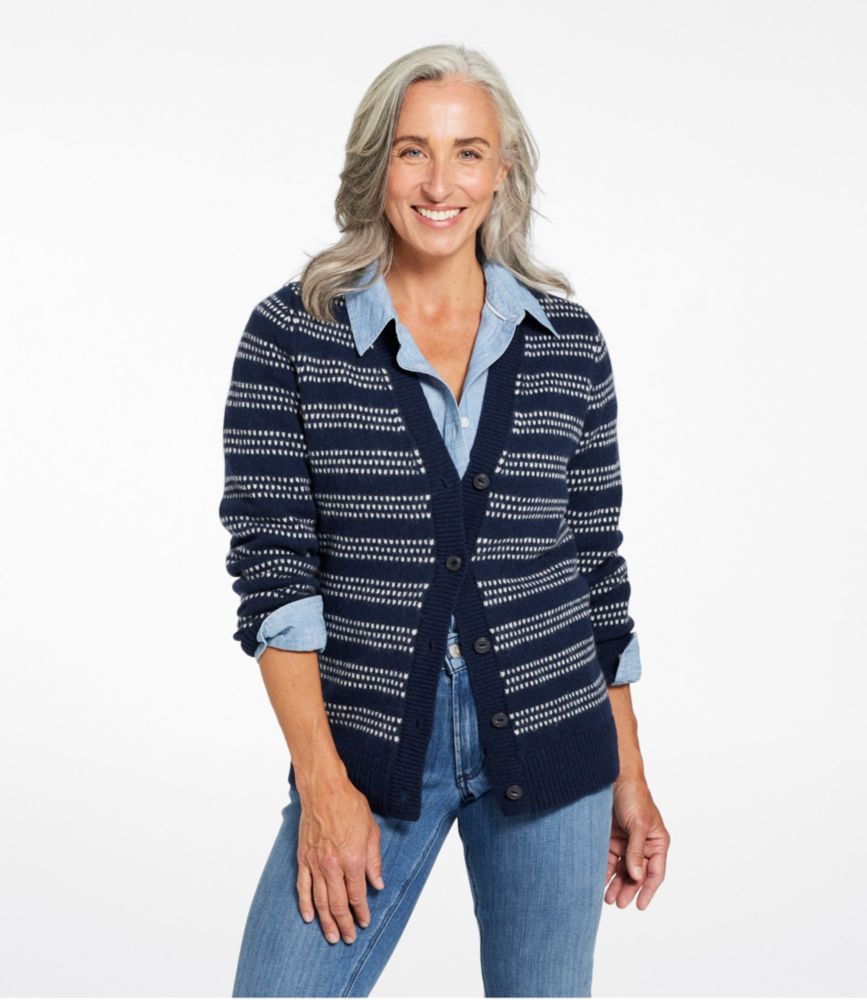 Women's Bean's Classic Ragg Wool Sweater, Button-Front Cardigan Novelty