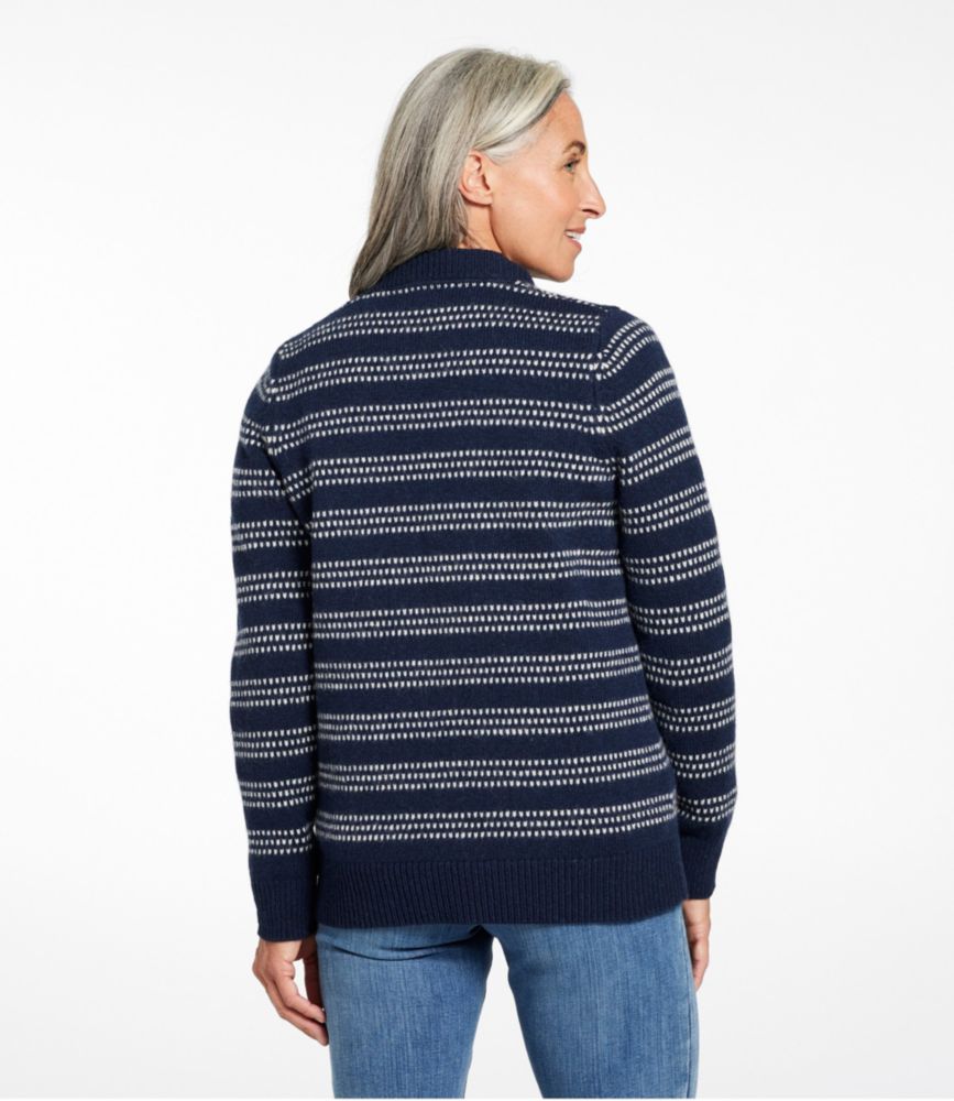 Women's Bean's Classic Ragg Wool Sweater, Button-Front Cardigan Novelty, Classic Navy Birdseye, small image number 3