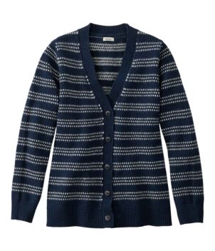 Women's Bean's Classic Ragg Wool Sweater, Button-Front Cardigan Novelty