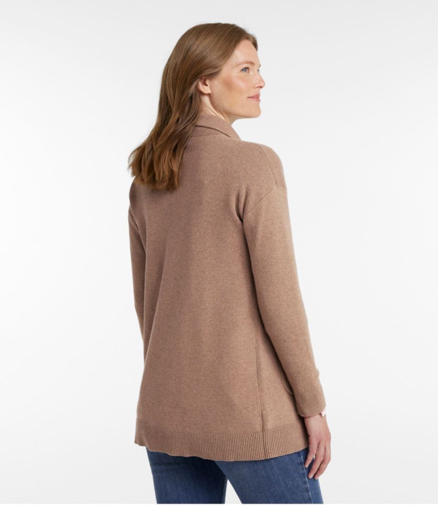 Women's Wicked Soft Cotton/Cashmere Coatigan Sweater, Light Gray Heather, small image number 3