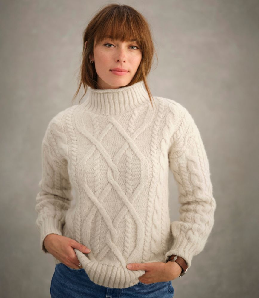 Women's 1912 Heritage Wool Blend Mockneck Sweater, Bordeaux Marl, small image number 5