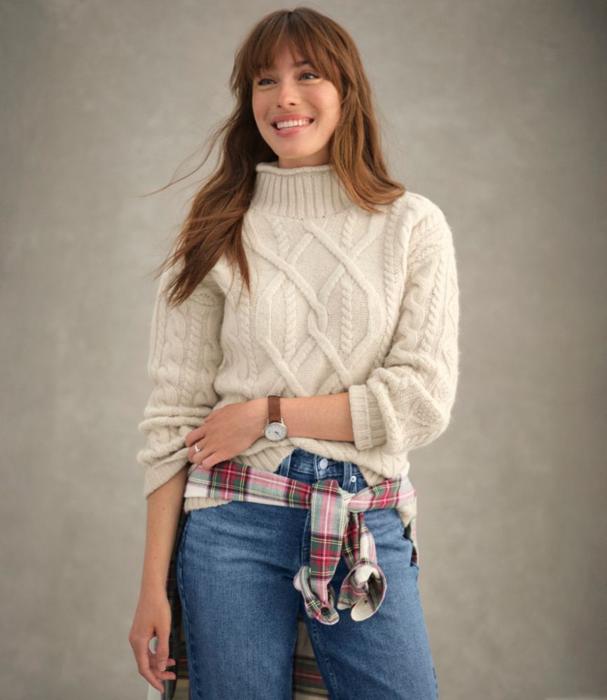 Women's 1912 Heritage Wool Blend Mockneck Sweater, Bordeaux Marl, small image number 6
